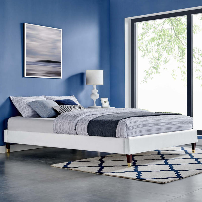 Harlow Full Performance Velvet Platform Bed Frame