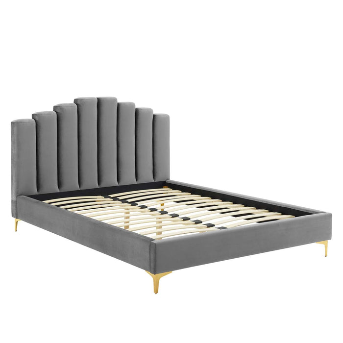 Olivia Queen Performance Velvet Platform Bed