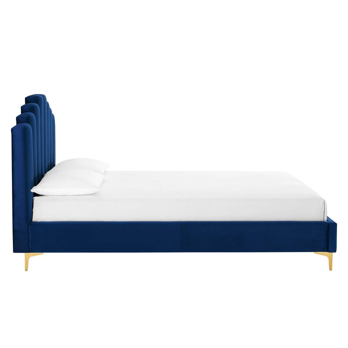 Olivia Queen Performance Velvet Platform Bed