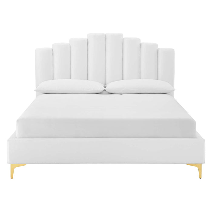 Olivia Queen Performance Velvet Platform Bed