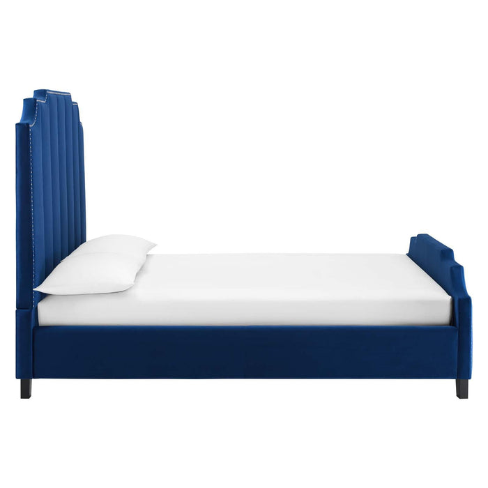 Lucille Queen Performance Velvet Platform Bed