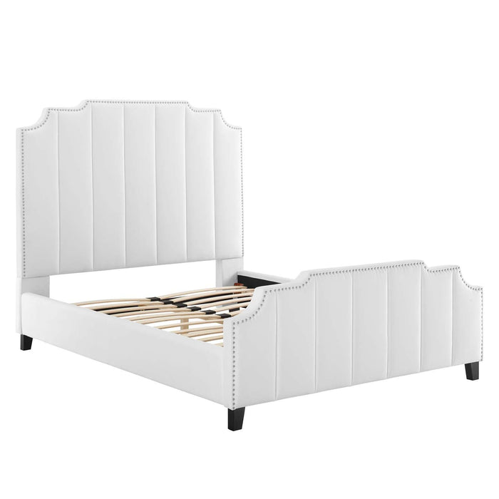 Lucille Queen Performance Velvet Platform Bed