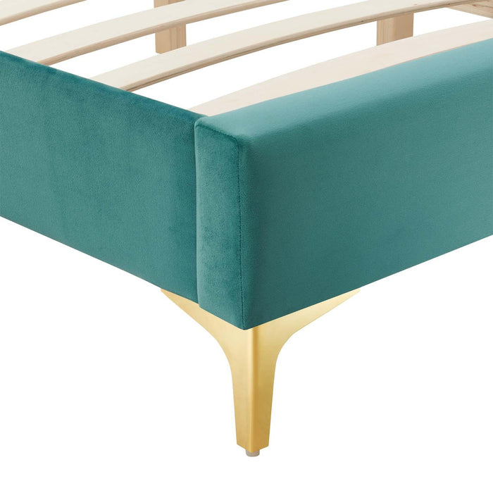 Sutton Twin Performance Velvet Bed Frame