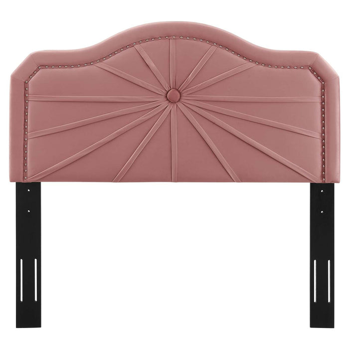 Kristin Pleated Performance Velvet Full/Queen Headboard