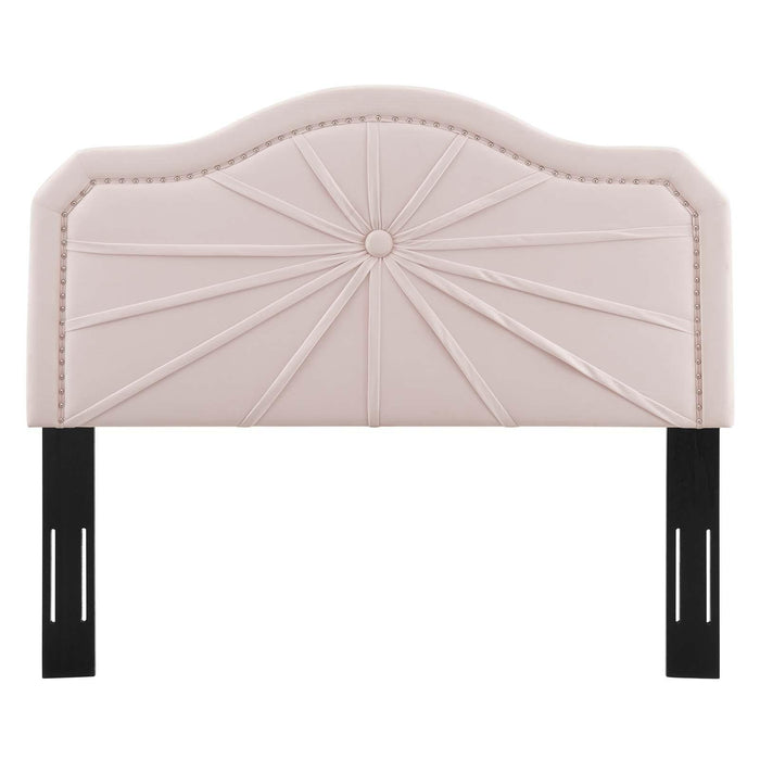 Kristin Pleated Performance Velvet Full/Queen Headboard