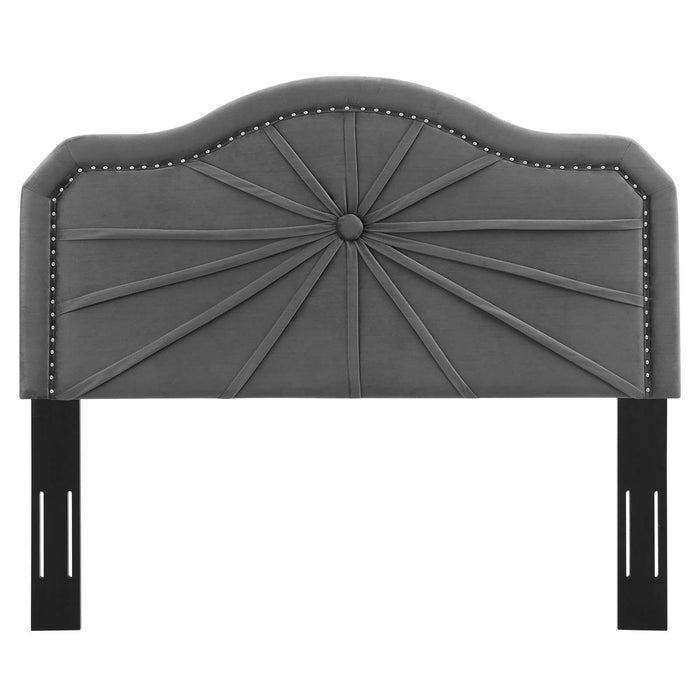 Kristin Pleated Performance Velvet Full/Queen Headboard