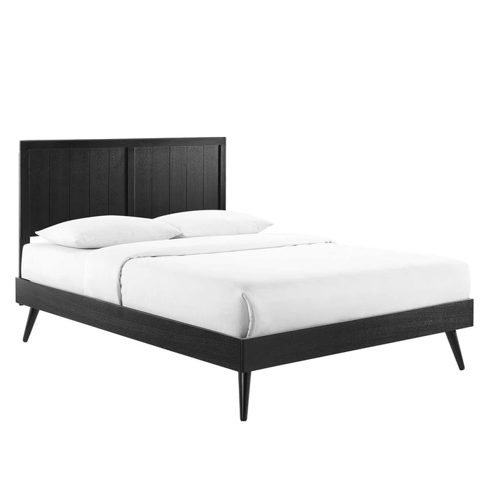 Alana Full Wood Platform Bed With Splayed Legs image