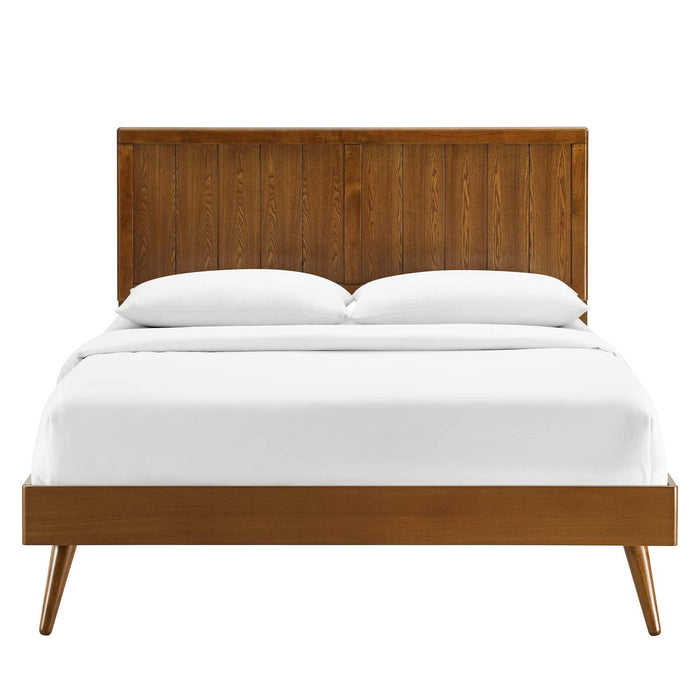 Alana Queen Wood Platform Bed With Splayed Legs