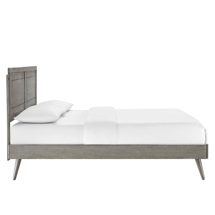 Marlee King Wood Platform Bed With Splayed Legs