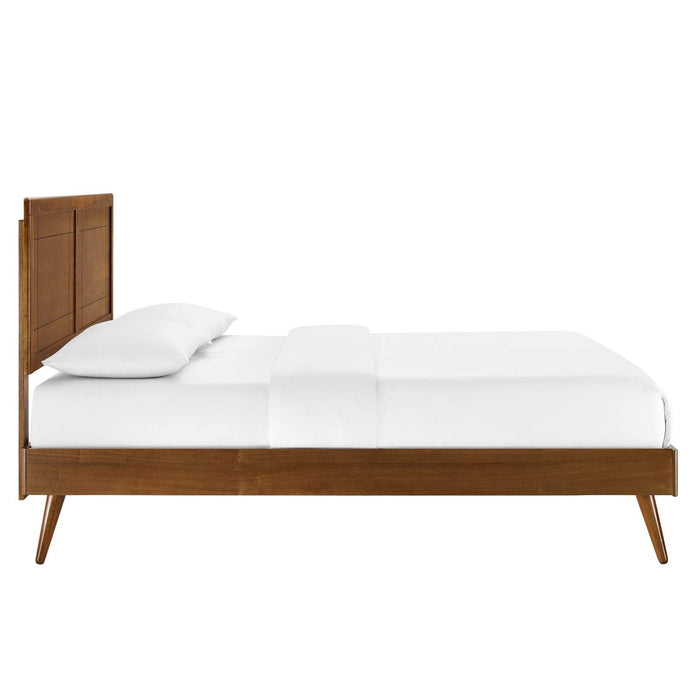 Marlee King Wood Platform Bed With Splayed Legs