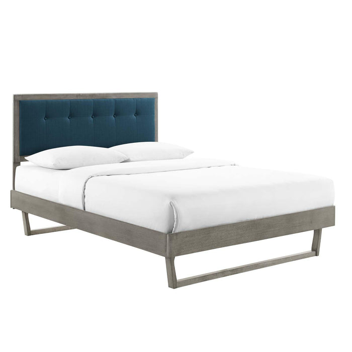 Willow Full Wood Platform Bed With Angular Frame