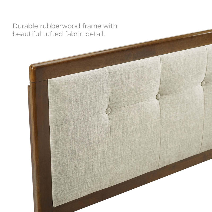 Draper Tufted King Fabric and Wood Headboard