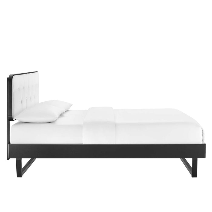 Bridgette Twin Wood Platform Bed With Angular Frame