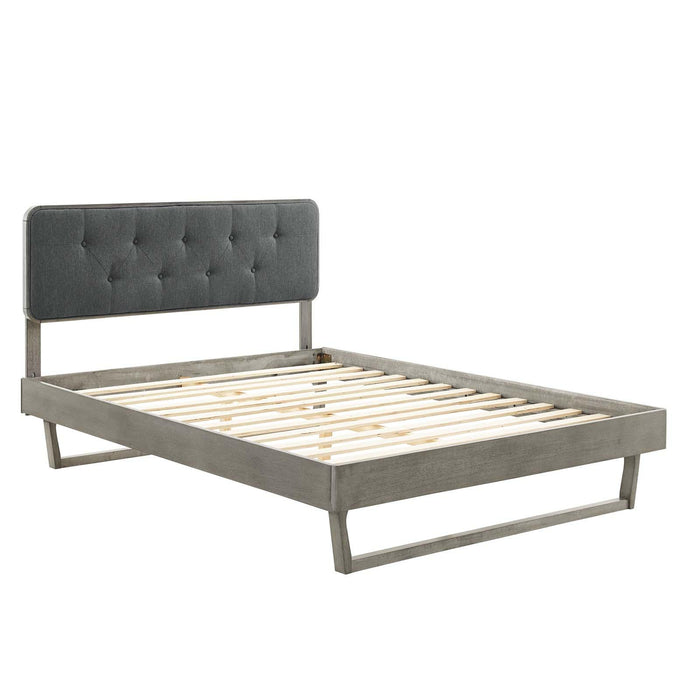 Bridgette Queen Wood Platform Bed With Angular Frame