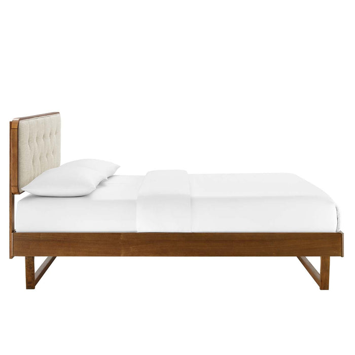 Bridgette King Wood Platform Bed With Angular Frame