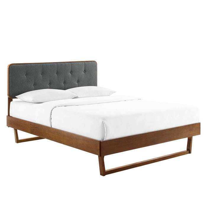 Bridgette Twin Wood Platform Bed With Angular Frame