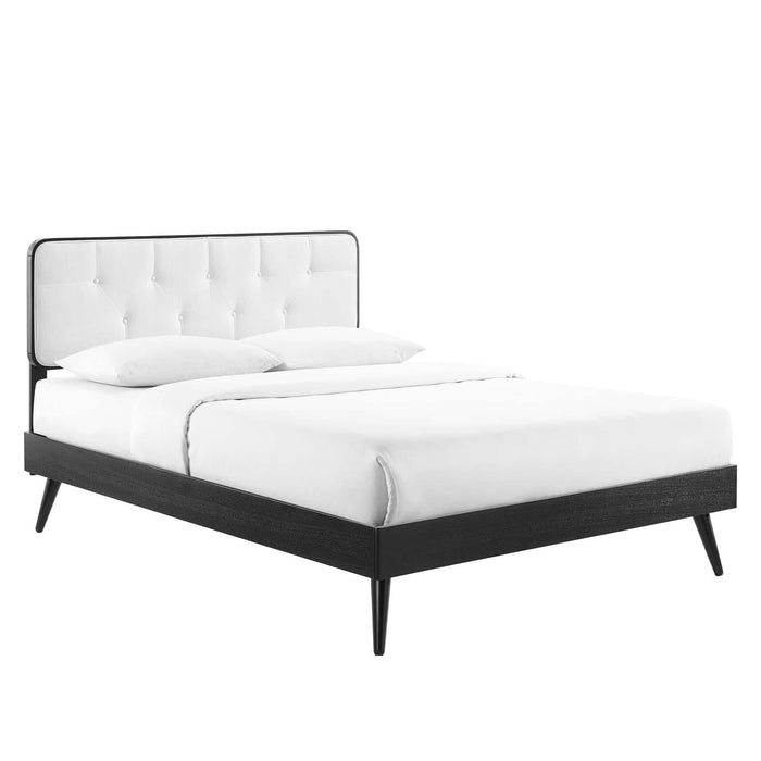 Bridgette Full Wood Platform Bed With Splayed Legs