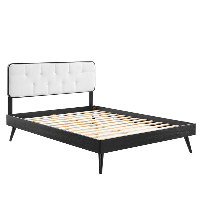 Bridgette King Wood Platform Bed With Splayed Legs