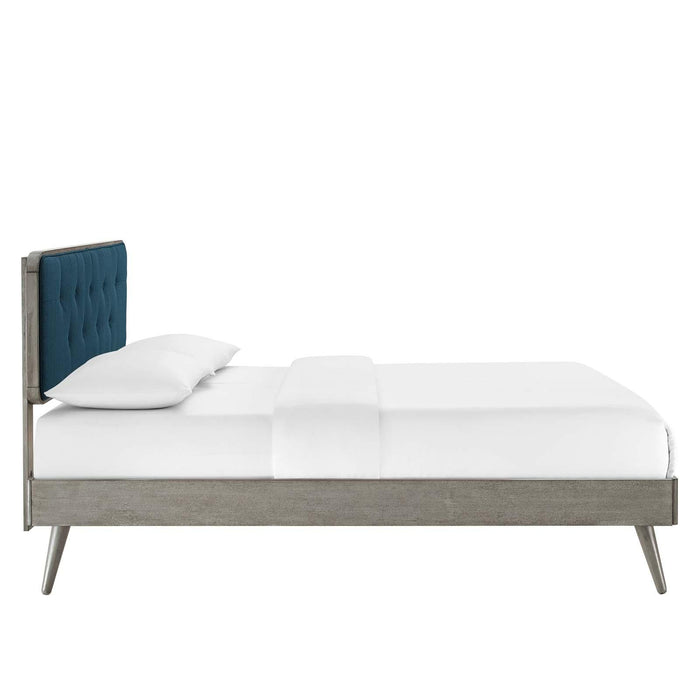 Bridgette Queen Wood Platform Bed With Splayed Legs