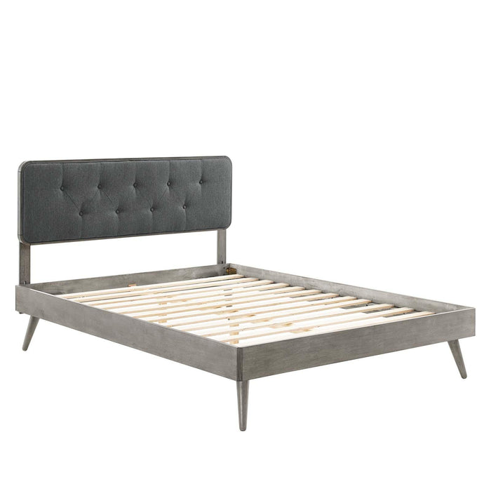 Bridgette Queen Wood Platform Bed With Splayed Legs