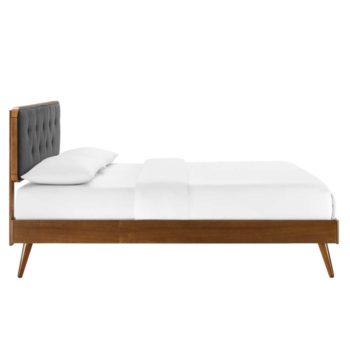 Bridgette Queen Wood Platform Bed With Splayed Legs