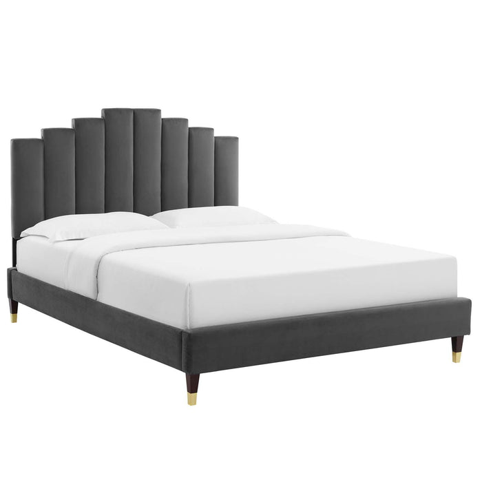 Elise Full Performance Velvet Platform Bed image