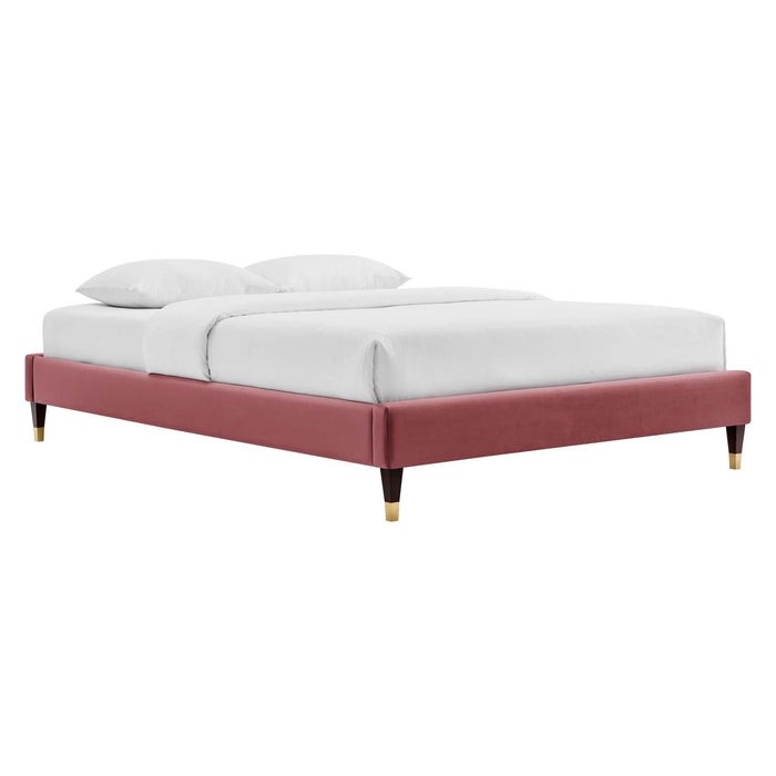 Elise Full Performance Velvet Platform Bed