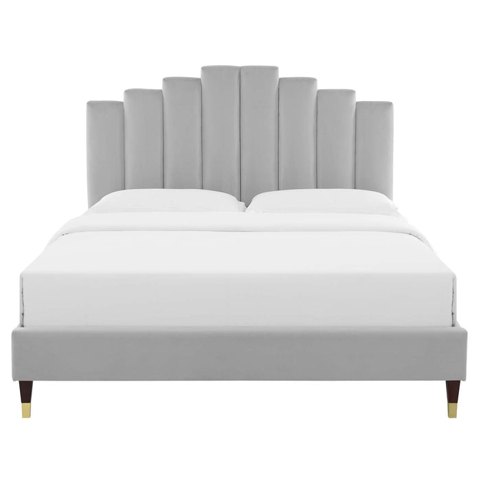 Elise Full Performance Velvet Platform Bed