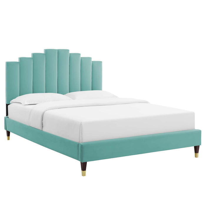 Elise Full Performance Velvet Platform Bed