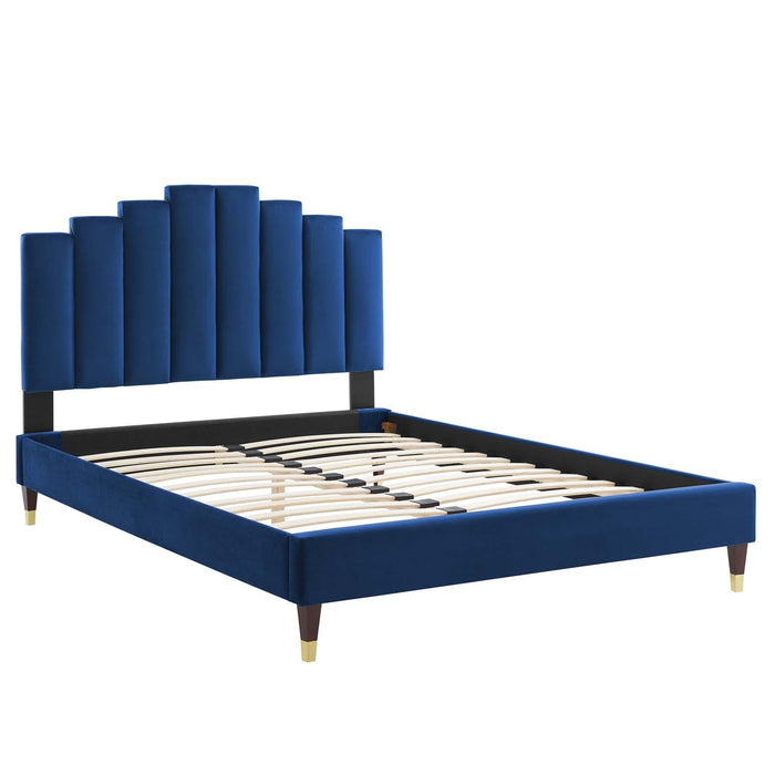 Elise King Performance Velvet Platform Bed