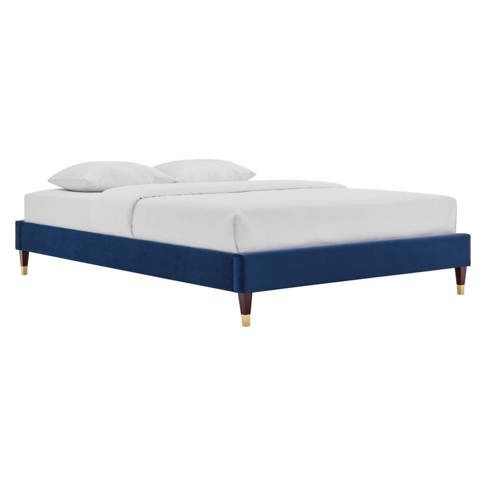 Elise Full Performance Velvet Platform Bed