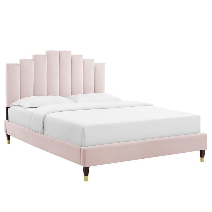 Elise Full Performance Velvet Platform Bed