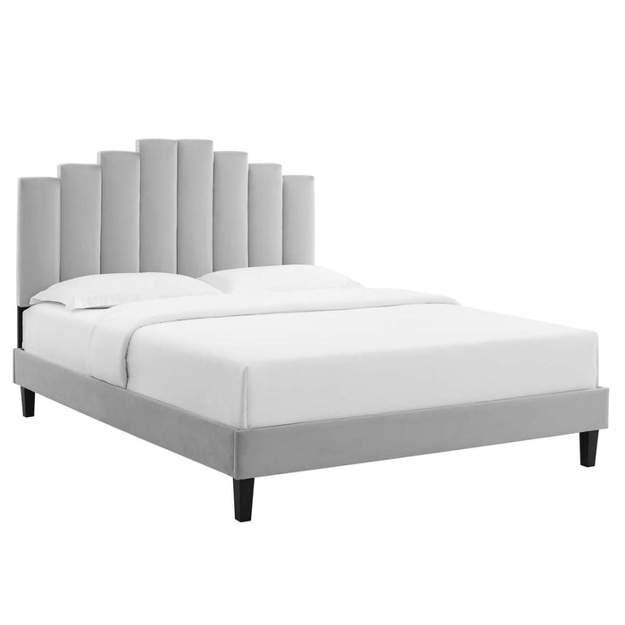 Elise Full Performance Velvet Platform Bed