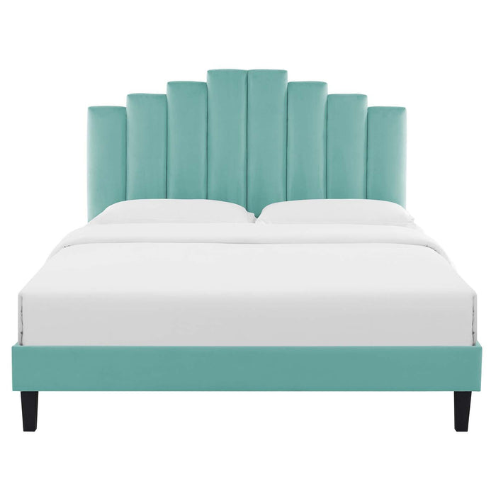 Elise Full Performance Velvet Platform Bed