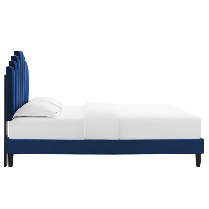 Elise Full Performance Velvet Platform Bed