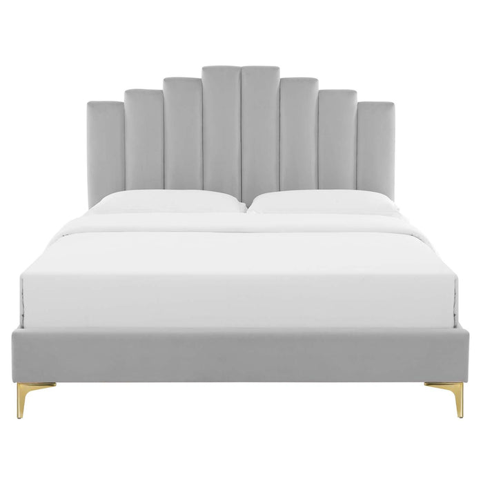 Elise King Performance Velvet Platform Bed