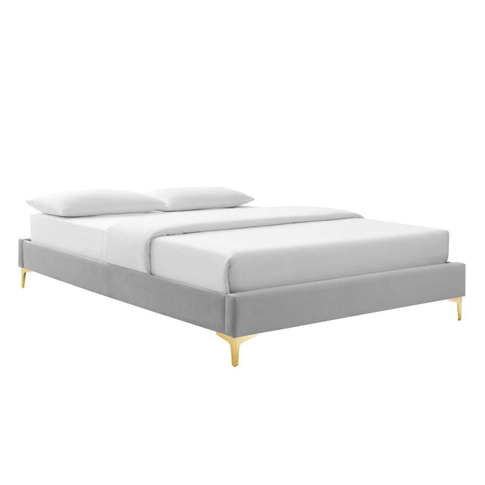 Elise Full Performance Velvet Platform Bed