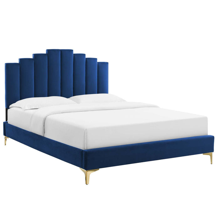 Elise Twin Performance Velvet Platform Bed