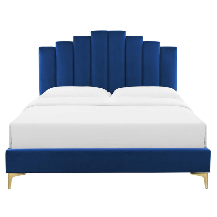 Elise Twin Performance Velvet Platform Bed