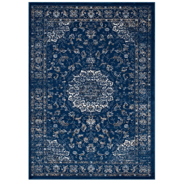 Lilja Distressed Vintage Persian Medallion 5x8 Area Rug image