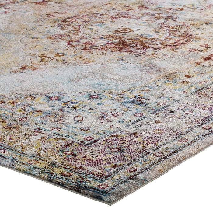 Success Merritt Transitional Distressed Floral Persian Medallion 8x10 Area Rug