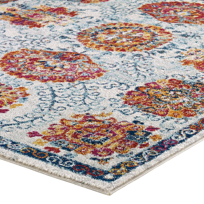 Entourage Kensie Distressed Floral Moroccan Trellis 5x8 Area Rug