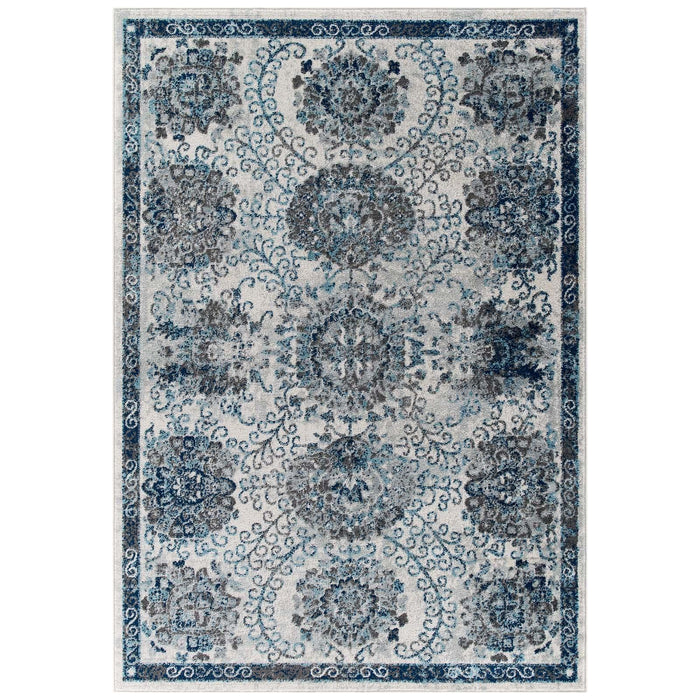 Entourage Kensie Distressed Floral Moroccan Trellis 5x8 Area Rug