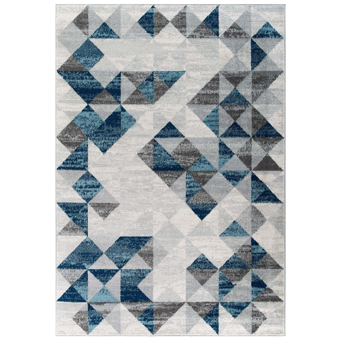 Entourage Elettra Distressed Geometric Triangle Mosaic 5x8 Area Rug