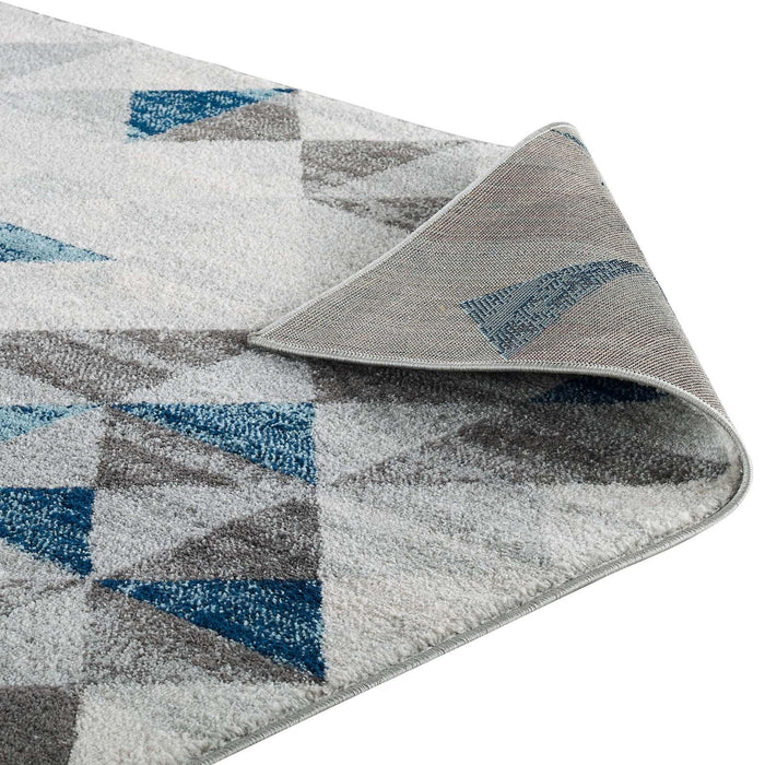 Entourage Elettra Distressed Geometric Triangle Mosaic 8x10 Area Rug