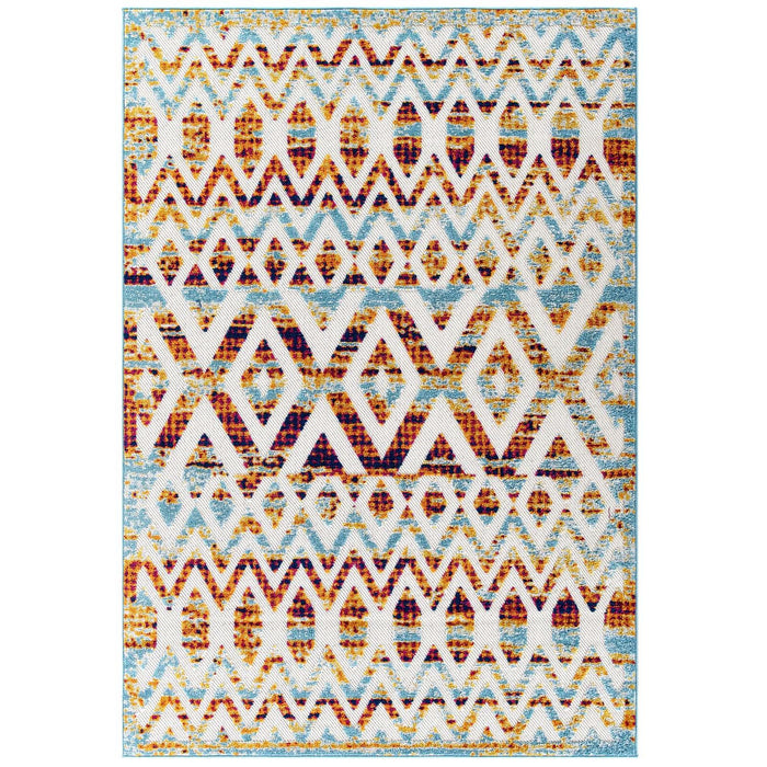 Reflect Tamako Diamond and Chevron Moroccan Trellis 8x10 Indoor / Outdoor Area Rug