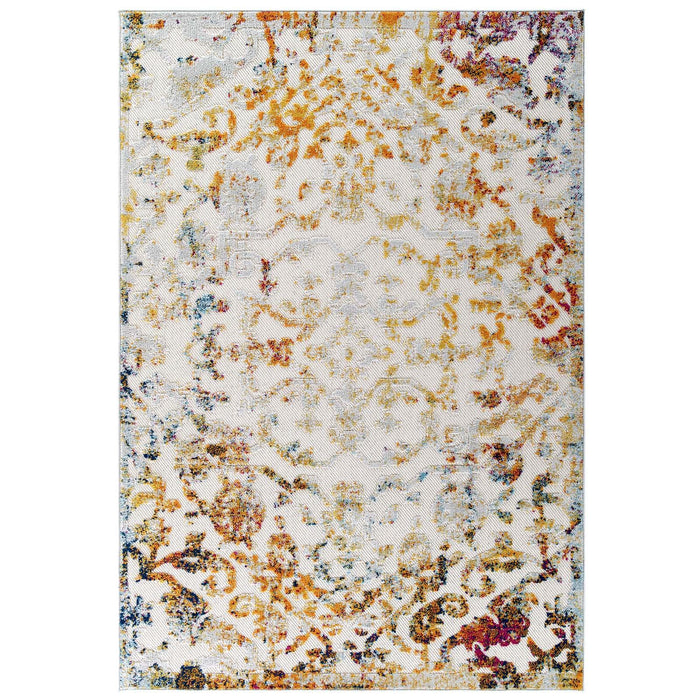 Reflect Primrose Ornate Floral Lattice 5x8 Indoor/Outdoor Area Rug image