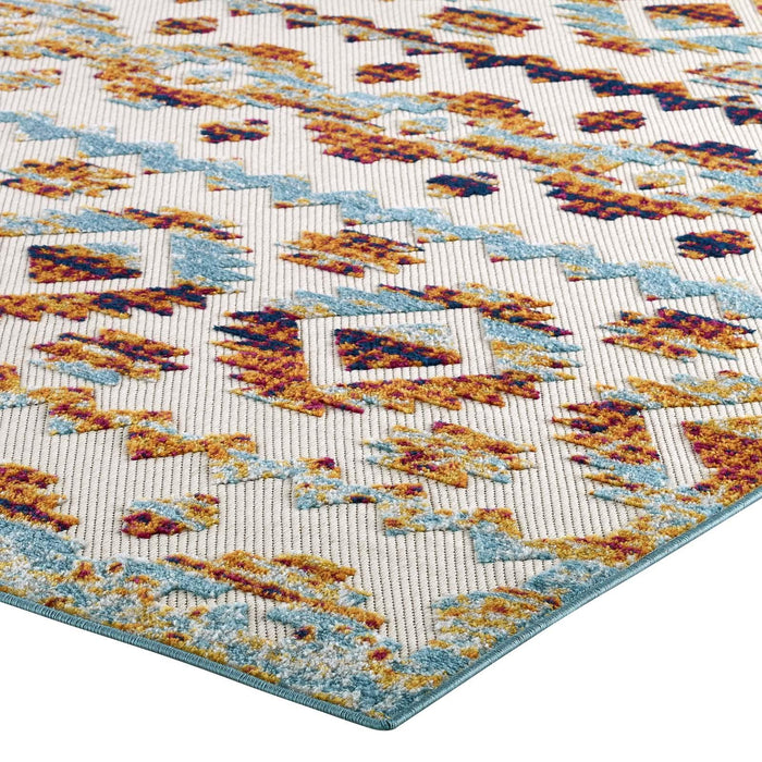 Reflect Takara Abstract Diamond Moroccan Trellis 5x8 Indoor and Outdoor Area Rug