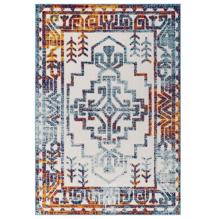 Reflect Nyssa Distressed Geometric Southwestern Aztec 5x8 Indoor/Outdoor Area Rug image