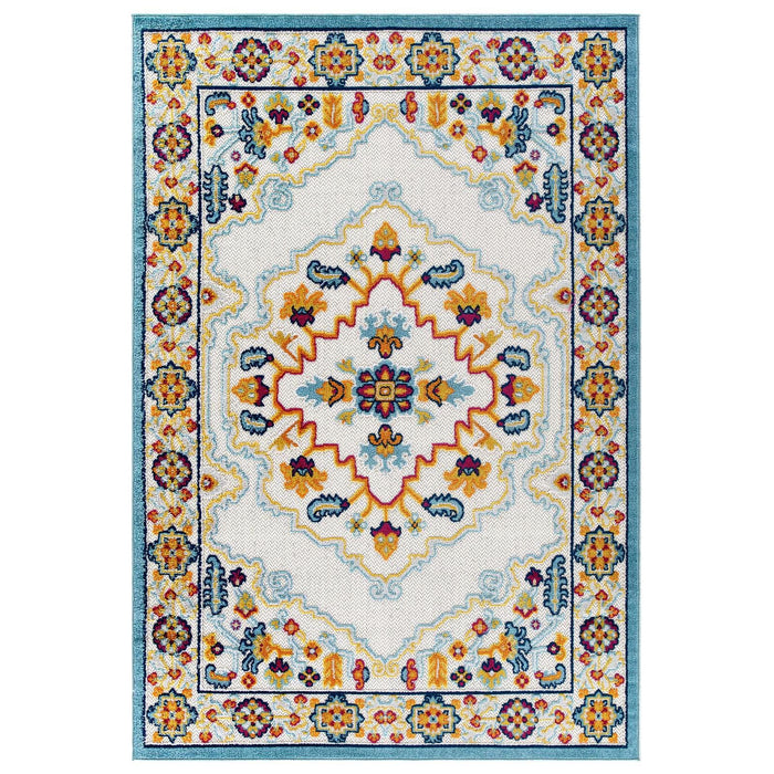 Reflect Ansel Distressed Floral Persian Medallion 5x8 Indoor and Outdoor Area Rug image